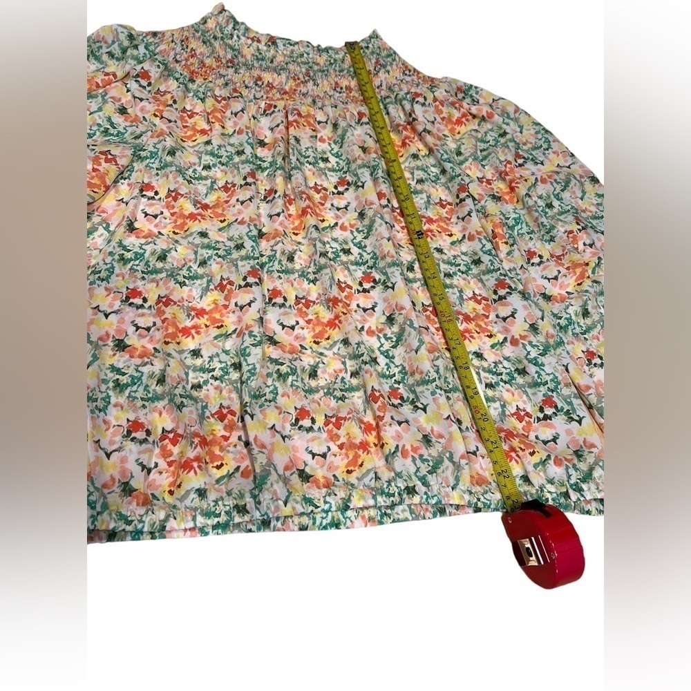 New! Loft Floral Smocked Yoke Blouse - Picture 7 of 9